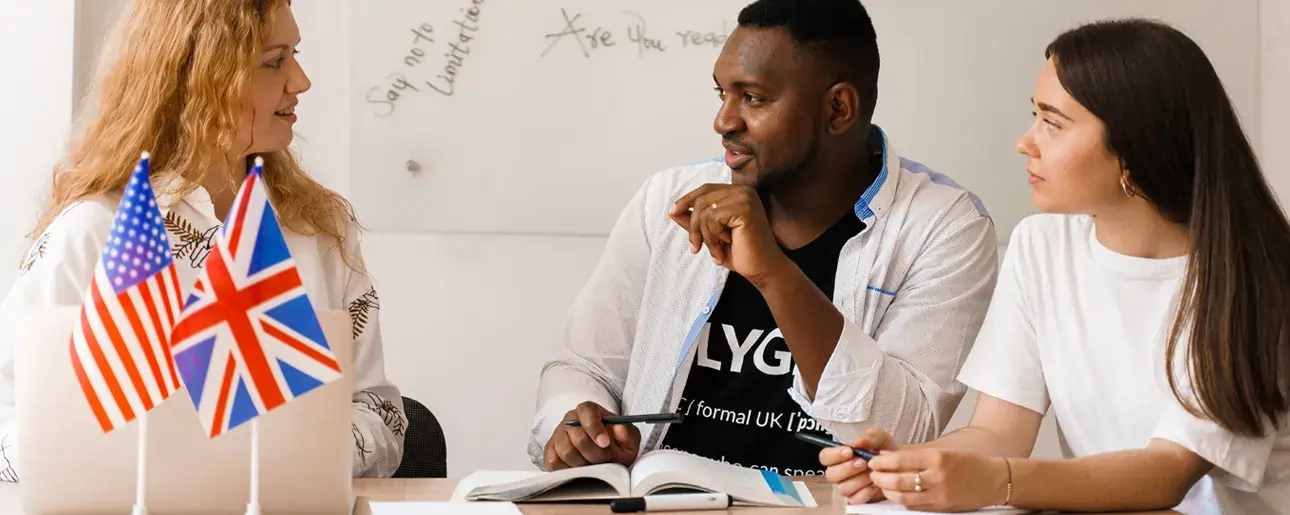 Students participating in a General English class at Ascencia Malta, improving English speaking, listening, and communication skills in an interactive classroom