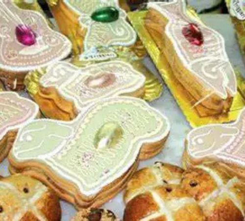 Traditional Maltese Easter figolli sweets with colourful icing and decorations during Easter celebrations