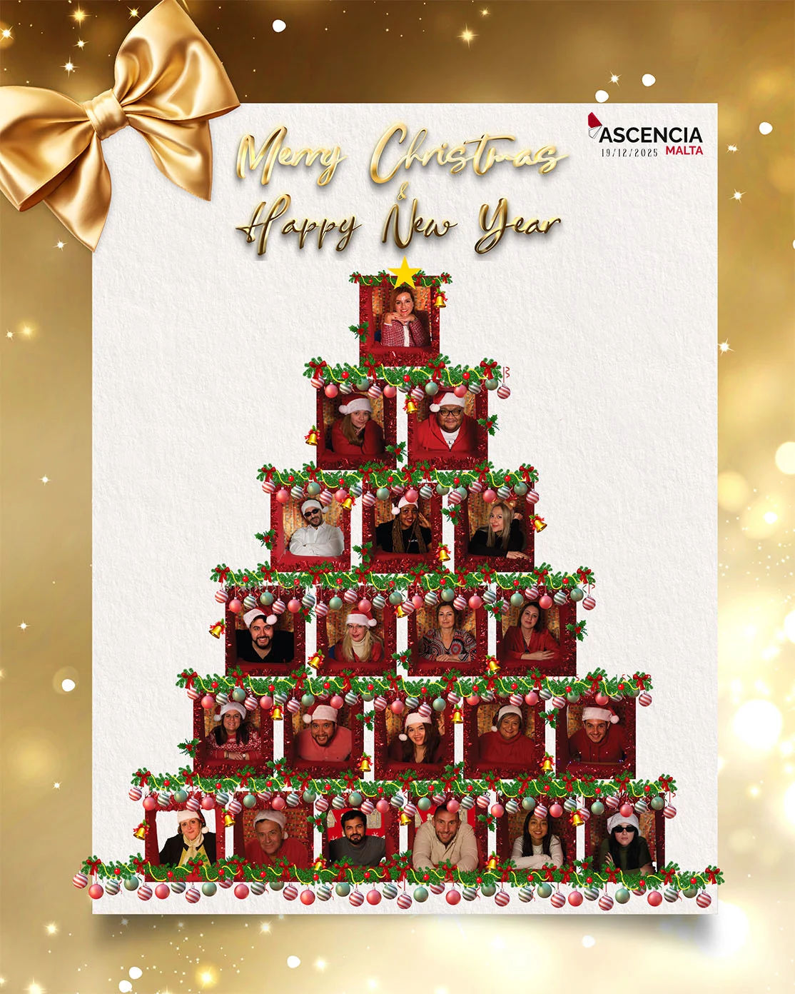 Ascencia team Christmas greeting with festive photo tree