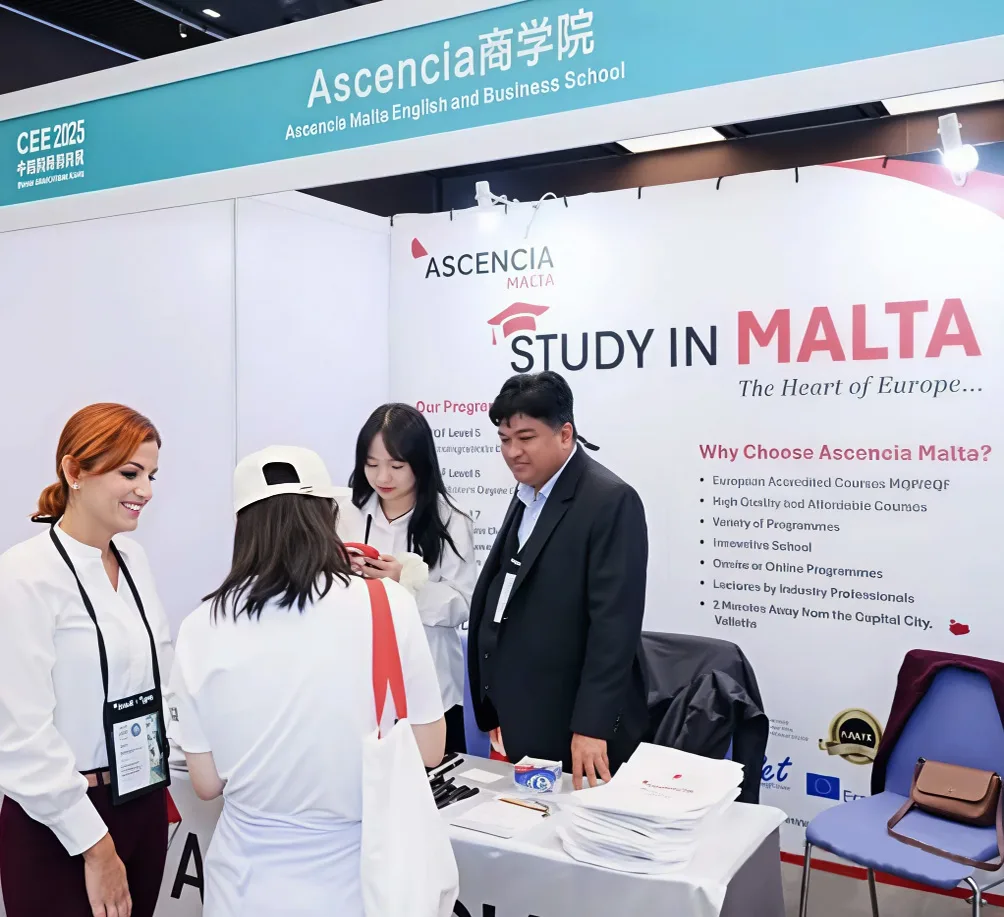 Ascencia Malta team at international education fair promoting Study in Malta
