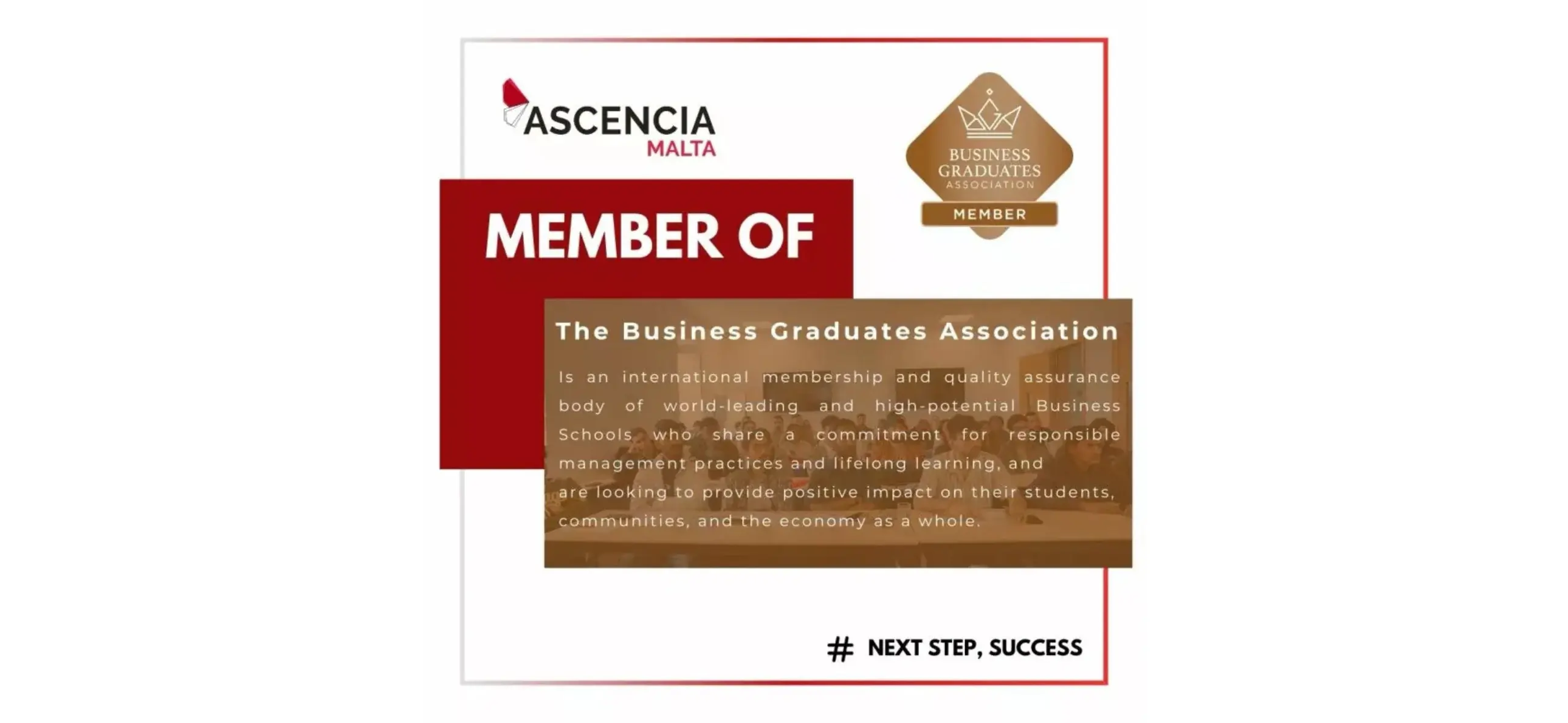 Ascencia Malta Joins the Prestigious Business Graduates Association (BGA)
