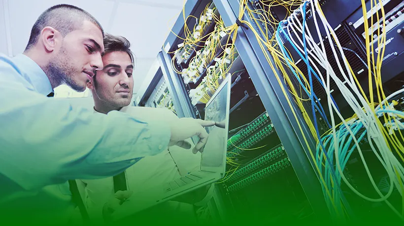 Students working with network servers during the Undergraduate Diploma in Computer Networks Engineering at Ascencia Malta