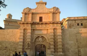 Historic entrance gate to Mdina, Malta's ancient fortified city and former capital.